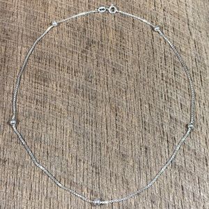 925 Sterling Silver Bead Accented Necklace